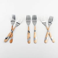 طقم شوك استيل مطلية باللون الذهبي عدد 6 قطع