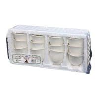 طقم فناجين قهوة سيراميك ابيض ساده 12 قطعة