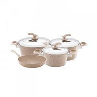 طقم قدور جرانيت غطاء ستيل 13 قطعة