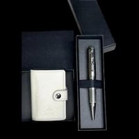 طقم قلم مع محفظة -ابيض