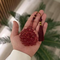 سبحة زعفراني فواح لون احمر شفاف - كركوش تفصال يدوي