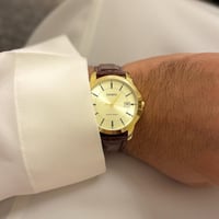 ساعة كاسيو كوارتز - ذهبي جلد