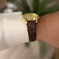 ساعة كاسيو كوارتز - ذهبي جلد