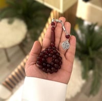 سبحه بكلايت احمر غامق شفاف