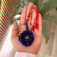 سبحة فاتوران -كحلي اسود مع كركوشة حمراء