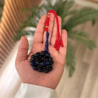 سبحة فاتوران -كحلي اسود مع كركوشة حمراء