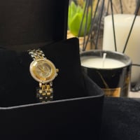 ساعة نسائية بسوار ذهبي وفضي من بروشا BR1010