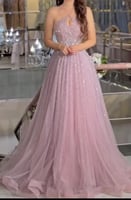 فستان سهره لمعة مرصع بفصوص كرستال