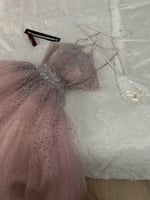 فستان سهره لمعة مرصع بفصوص كرستال