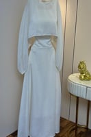 فستان اوف شولدر لون ابيض