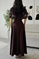 فستان أوف شولدر لون بني