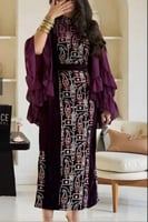 جلابية اوف شولدر لون عنابي