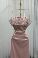 فستان سهره أوف شولدر لون لحمي