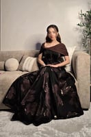 فستان أوف شولدر لون بني