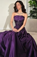 فستان سهره توب بلونين ليلكي و عودي