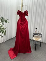 فستان سهره أوف شولدر لون أحمر