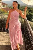 فستان ناعم اوف شولدر لون ليموني