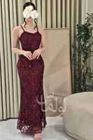 فستان سهره توب بالحبال لون برغندي