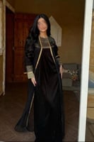 جلابية قطعتين يوم التأسيس لون اسود