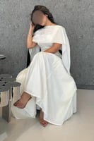 فستان اوف شولدر لون ابيض