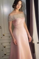 فستان سهره أوف شولدر لون لحمي