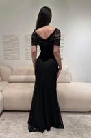 فستان سهرة أوف شولدر لون اسود