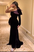 فستان سهرة أنيق شتوي لون بنفسجي