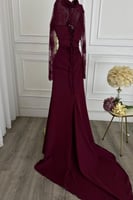 فستان سهرة أنيق بلونين عودي و اسود