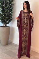 جلابية ناعم اوف شولدر لون عنابي