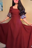 فستان ناعم اوف شولدر لون عودي