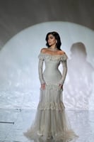 فيتان سهره اوف شولدر بأكمام طويلة لون بيج