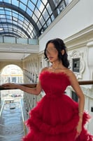 فستان سهره توب لون أحمر