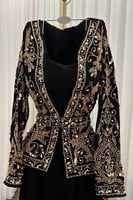 فستان سهره نسائية قطعتين مزين بالخرز لون أسود