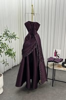 فستان سهره توب بأكمام منفصلة لون بنفسجي