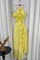 فستان ناعم اوف شولدر لون ليموني