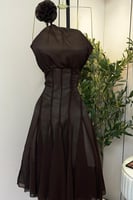 فستان ناعم اوف شولدر لونين احمر و اسود