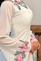 فستان ناعم اوف شولدر لون ابيض