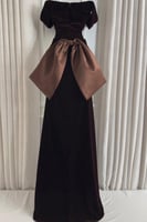 فستان سهرة أوف شولدر لون بني