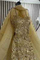 فستان سهره اوف شولدر لون ذهبي