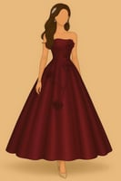 فستان سهره توب مزين بورود لون خمري