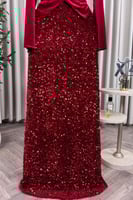 فستان سهرة اوف شولدر بلون عودي