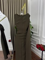 فستان ناعم كاب لون أخضر داكن