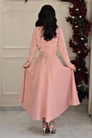 فستان ناعم أوف شولدر بالونين ازرق و وردي