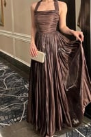 فستان سهره كلوش لون بني