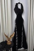 فستان سهرة أنيق شتوي لون اسود