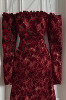 فستان سهرة أوف شولدر لون عودي