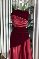 فستان سهر اوف شولدر لون عودي