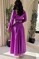 جلابية ناعم اوف شولدر لون موف