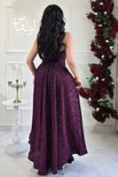 فستان سهره توب بالحبال لون بنفسجي داكن