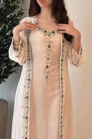 جلابية ناعم من قطعتين لون بيج